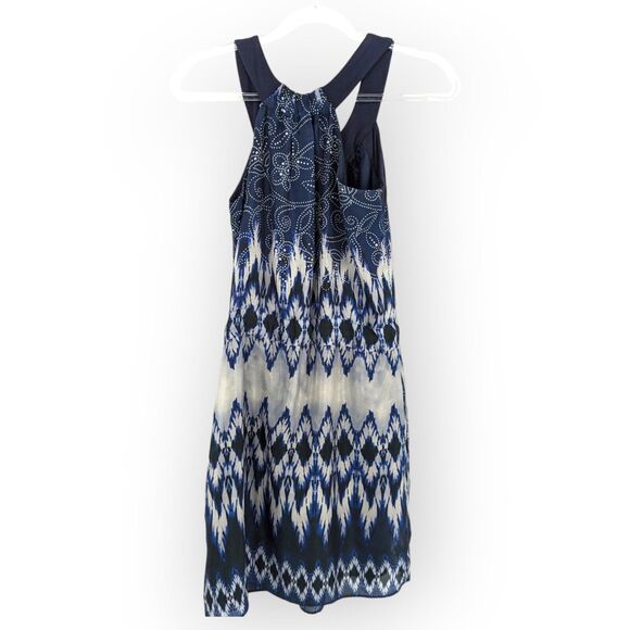 Decode 1.8 Silk Halter Sun Dress Women's 0 Boho‎ Batik Ikat Anthropologie Aztec - Picture 3 of 13